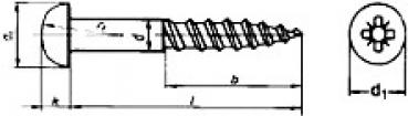 Halbrundkopf-Holzschraube mit Kreuzschlitz  4 x 20 DIN 7996 A2 100 Stück