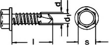 Bohrschraube-Sechskantkopf  4,8 x 25 DIN 7504 A2  1000 Stk.