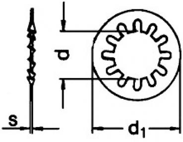 Zahnscheiben M 4 Form I DIN 6797 A2  500 Stk.