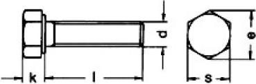 Preview: Sechskantschraube  M 5 x 60  DIN 933 8.8 Verzinkt  1 Stk.