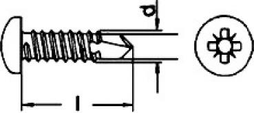 Bohrschrauben Linsenkopf 3,5 x 25 DIN 7504 A2  100 Stk.