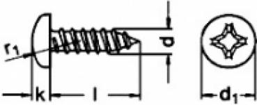 Blechschrauben DIN 7981 3,5 x 22  100 Stk.