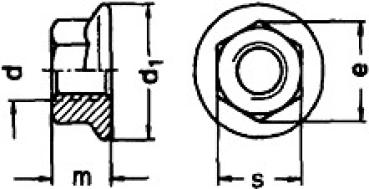 M 12 Mutter mit Flansch DIN 6923 A2  100 Stück