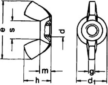 Flügelmutter  M 8 DIN 315 A2 50 Stk.