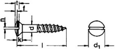 Linsensenk-Holzschraube mit Schlitz DIN 95 3 x 40 A2 100 Stück