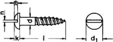 Preview: Halbrund-Holzschraube mit Schlitz DIN 96 5 x 25 A2 100 Stück