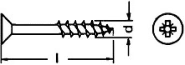Spanplattenschraube 5 x 60/36 mm  150 Stk.