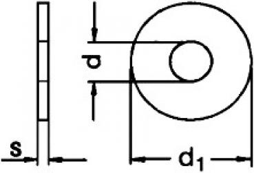 100 Unterlegscheiben DIN 125 Form A - für M10 - Aussen-Ø=20mm - verzinkt, Form A, M10, 100 Stück