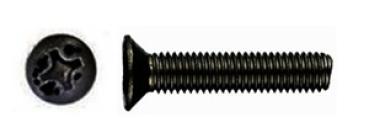 Senkschraube mit Kreuz M 3 x 25  DIN 965 Edelstahl Schwarz  1 Stk.