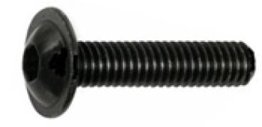 Linsenkopfschraube mit Innensechskant und Flansch  M 3 x 20 ISO 7380  Edelstahl Schwarz 50 Stk.