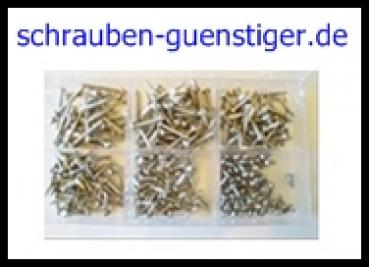 Blechschrauben-Sortiment DIN 7982 Senkkopf 4,8 mm