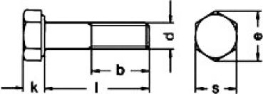 Sechskantschraube mit Schaft  M 6 x 30 DIN 931 A2 50 Stk.