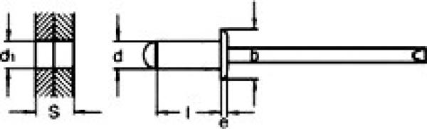 Blindnieten mit Flachkopf 4,8 x 10 DIN 7337 A2 500 Stk.