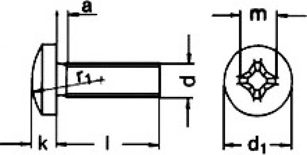Linsenkopfschraube mit Kreuzschlitz 5 x 35 DIN 7985 A2 100 Stk.
