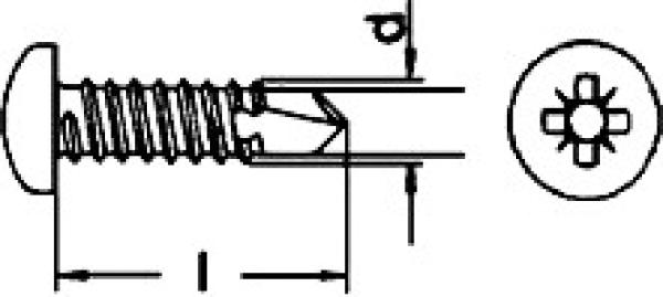 Bohrschraube-Linsenkopf-Kreuzschlitz 4,2 x 25 DIN 7504 A2  100 Stk.