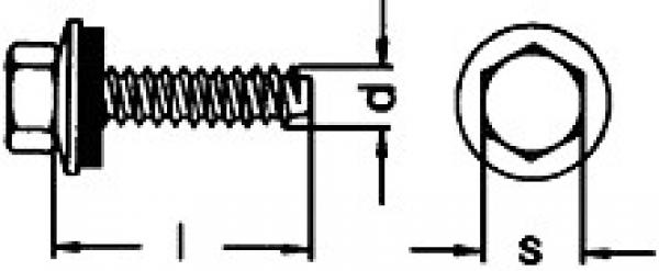 Fassadenbauschraube mit Zapfen und 16 mm Dichtscheibe Form B  6,3 x 32 - 100 Stk.