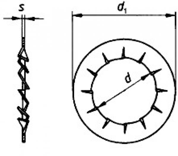 Fächerscheiben M 14 Form I DIN 6798 A2  500 Stk.