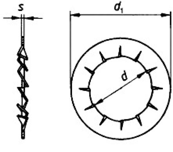 Fächerscheiben M 4 Form I DIN 6798 A2  100 Stk.