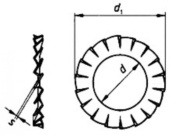 Fächerscheiben M 10 Form A DIN 6798 A2  100 Stk.