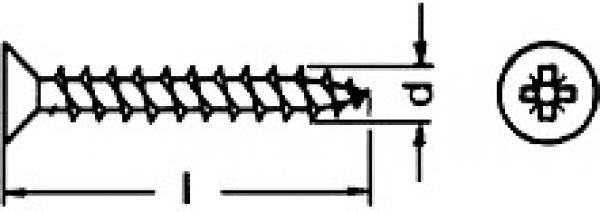 Spanplattenschraube 5 x 45 mm  100 Stk.