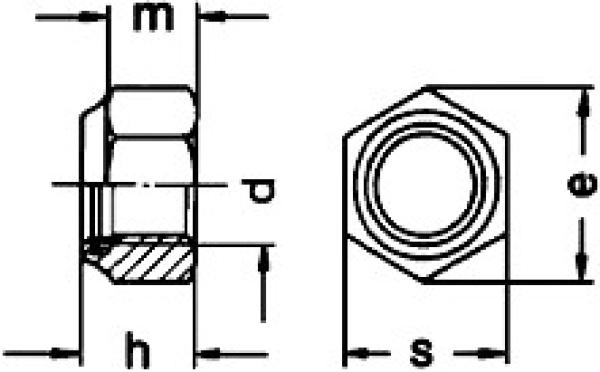 Selbstsichernde Muttern V2A, DIN 985