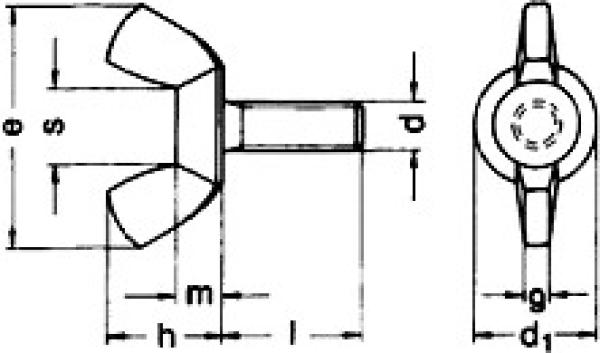 Flügelschraube M 4 x 30 DIN 316 Edelstahl A2 100 Stk.