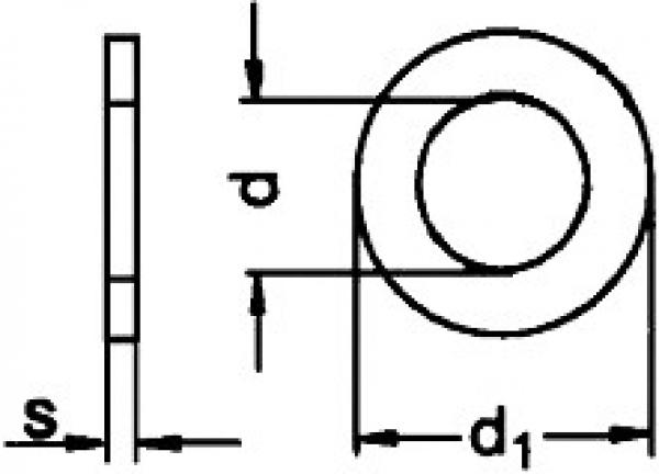 M10 Standard Unterlegscheibe für Schraube M10 - DIN125 - DIN125 Standard  Unterlegscheibe - Ajile
