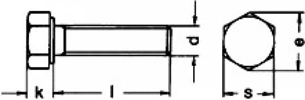 Sechskantschraube  M 12 x 140  DIN 933 8.8 Verzinkt  1 Stk.