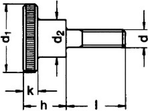 Rändelschrauben hohe Form  M 3 x 16 DIN 464 A2 1 Stk.