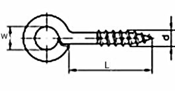 Ösenschraube mit Holzgewinde 30 X 12