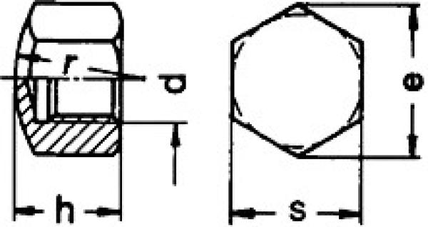 Hutmutter  M 12 DIN 917 A2  100 Stk.