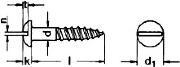 Halbrund-Holzschraube mit Schlitz DIN 96 4 x 60 A2 100 Stück