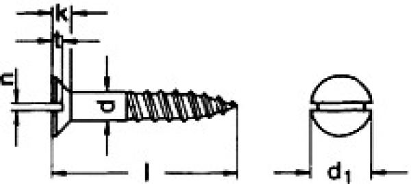 Senk-Holzschraube mit Schlitz DIN 97  6 x 35 A2 1 Stück