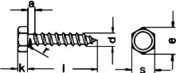 Sechskant-Blechschraube  4,8 x 9,5 DIN 7976 A2 100 Stk.