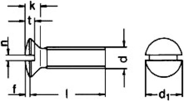 Linsen-Senkschraube mit Schlitz  M 3 x 35  DIN 964 A2 100 Stk.