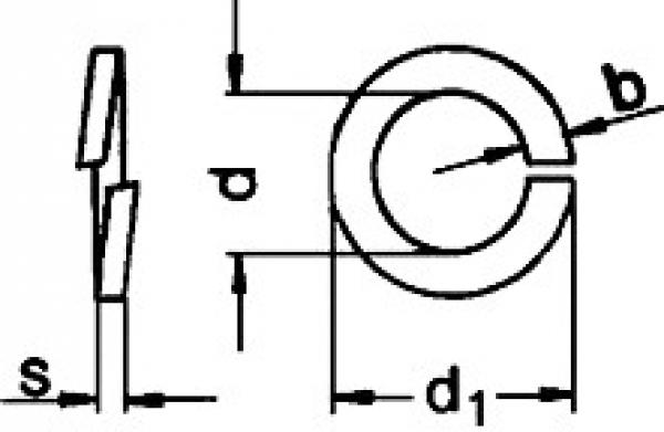 Federring M 14 Edelstahl A2  DIN 127  1 Stk.