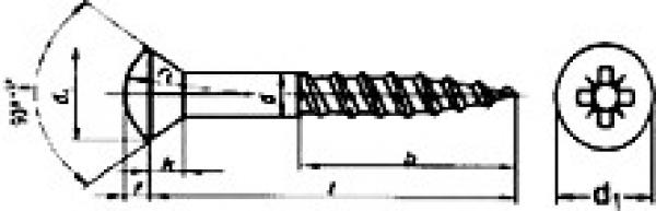 Linsensenkkopf-Holzschraube mit Kreuzschlitz  3 x 20 DIN 7995 A2 100 Stück