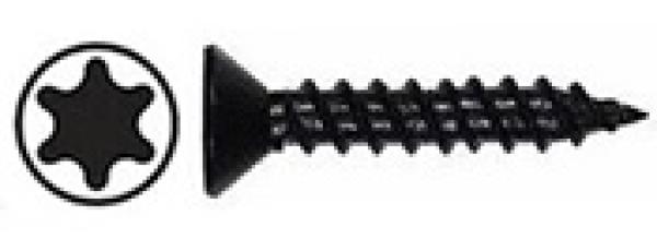 Holzschrauben 5 x 70 mm Senkkopf-Vollgewinde - Torx Edelstahl Schwarz  25 Stk.