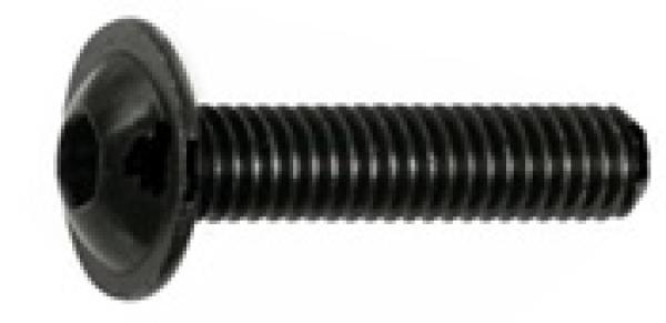 Linsenkopfschraube mit Innensechskant mit Flansch M 4 x 20 ISO 7380  Edelstahl Schwarz 50 Stk.