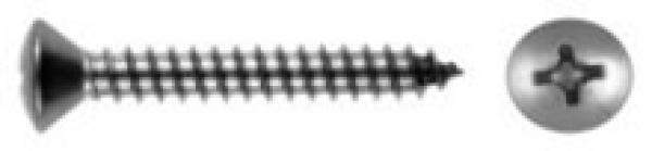 Linsen-Senk-Blechschraube mit Kreuzschlitz 3,5 x 25 DIN 7983 A2 100 Stk.