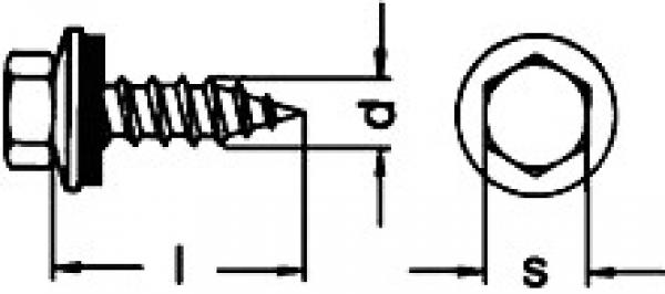 Fassadenschrauben 6,5 x 16 mit Spitze 100 Stk.