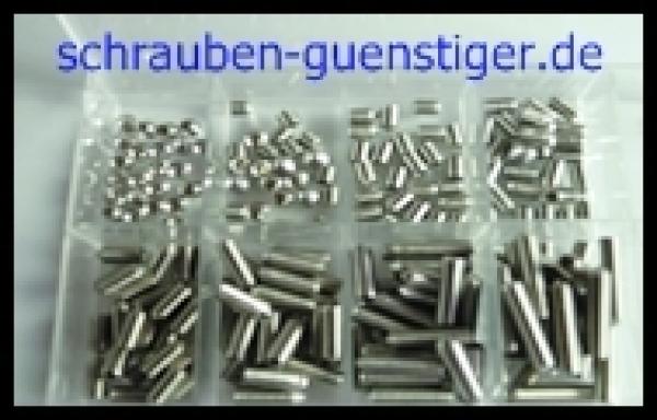 Sortiment-Gewindestifte DIN 914  M3  Edelstahl A2  200 Teile