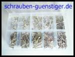 Sortiment-Linsenschrauben DIN 7985 M1,6 Edelstahl 500 Teile