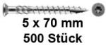 Terrassenschraube mit Linsensenkkopf  5 x 70 mm Torx in  Edelstahl 500 Stk.